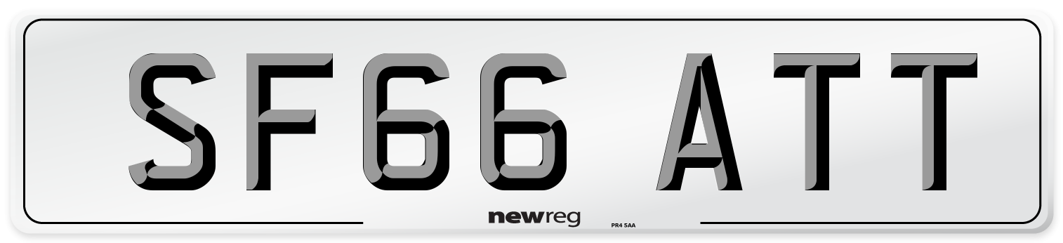 SF66 ATT Number Plate from New Reg